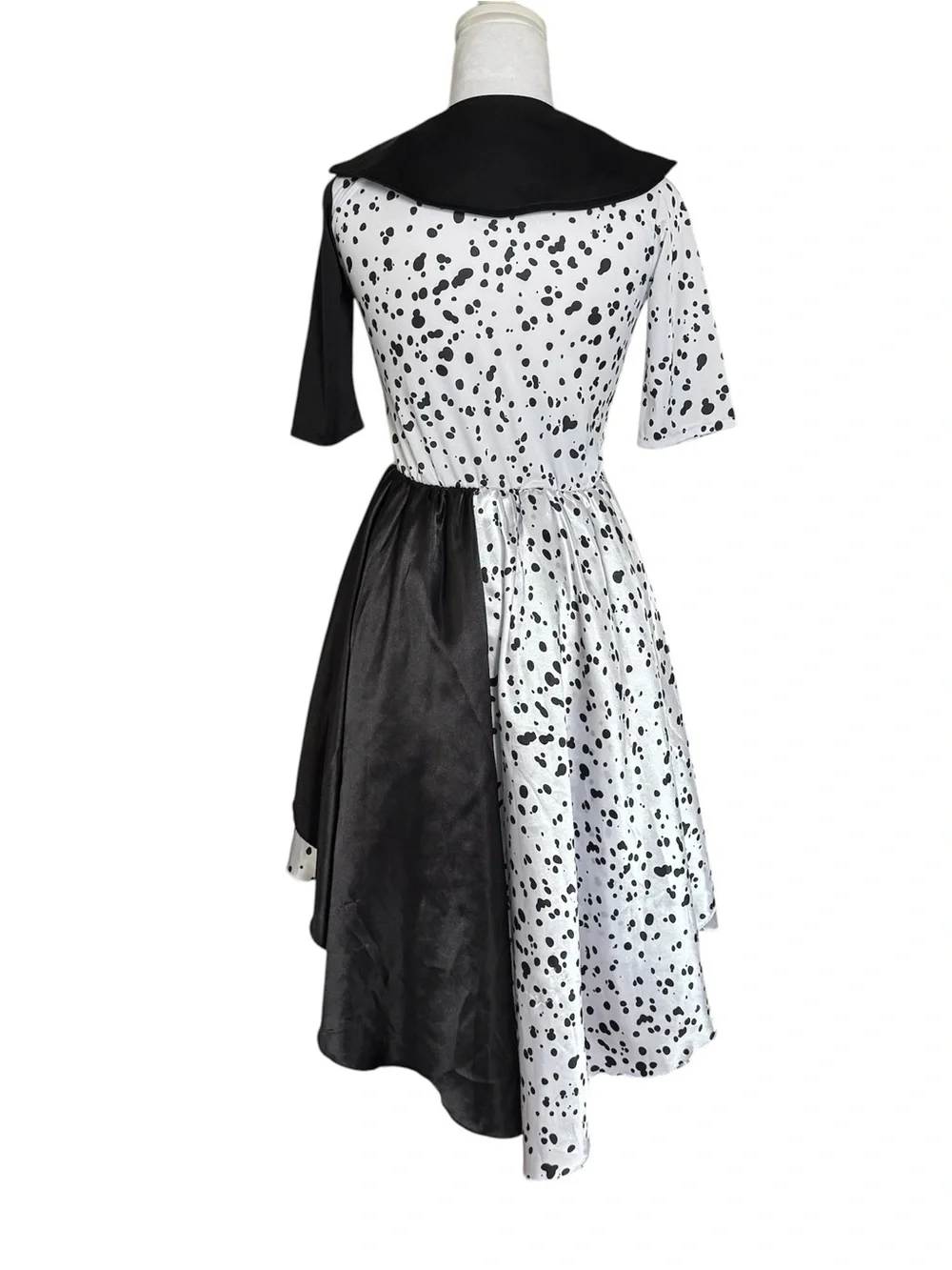 Cruella De Vil Costume Girls M Black White Dalmatian Dress Halloween